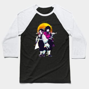 Shinobu x Giyu Tomioka  Retro Art Baseball T-Shirt